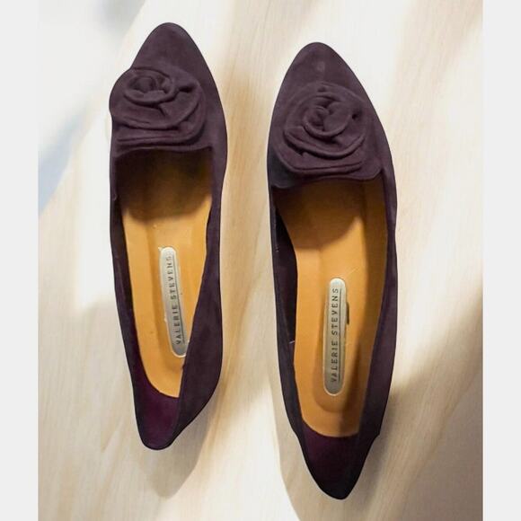 Woman’s Purple Kid Suede Flat Shoes Valerie Steven’s Marta B1025 Sz 8.5 M READ - Picture 1 of 13
